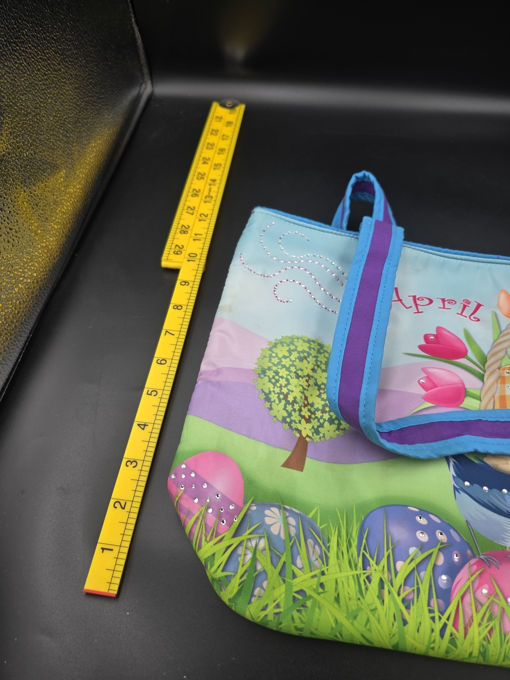 Willabee &Ward April Floral Easter Tote Bag in Blue and Green